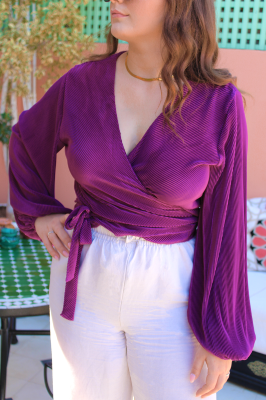 WRAPPED BLOUSE - PURPLE